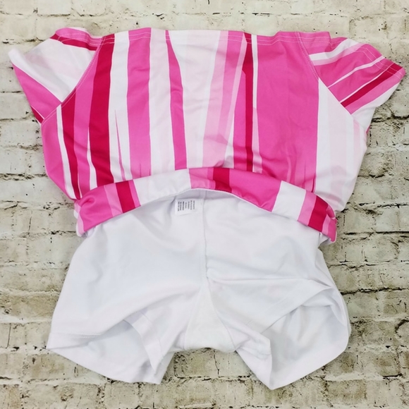 Bolle High Performance Pink White Stripe Athletic Skirt W/Shorts Womens Medium - Picture 4 of 14